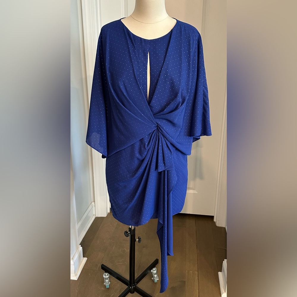 Aidan Mattox Blue Draped Mini-Dress, Size 12